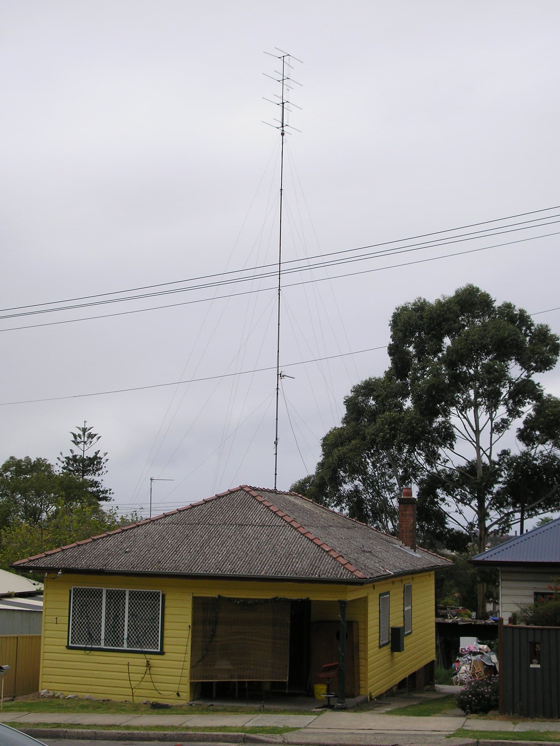 A house in Waratah, Newcastle, with a prominent television antenna